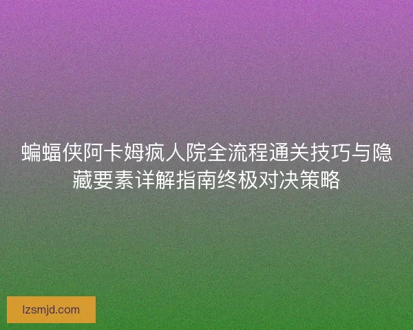 蝙蝠侠阿卡姆疯人院全流程通关技巧与隐藏要素详解指南终极对决策略